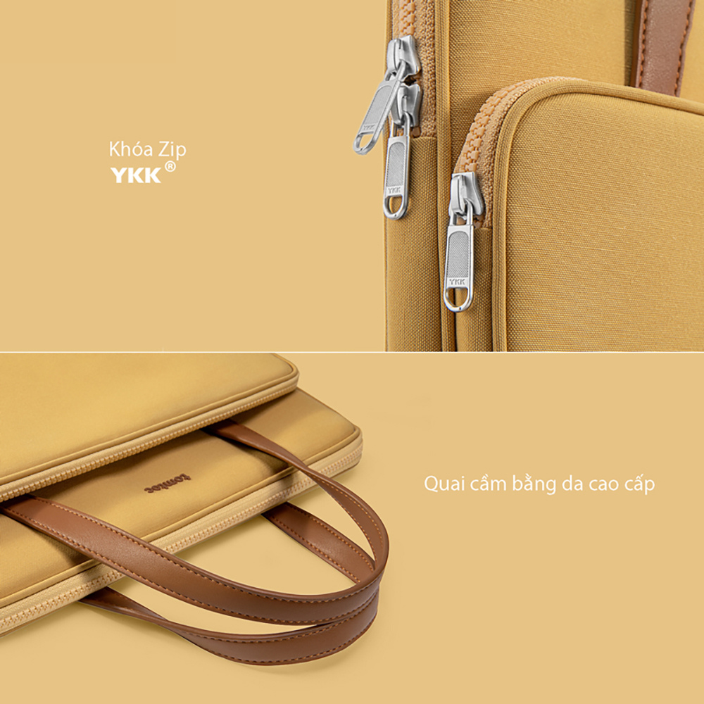 9ss-vn-tui-xach-tomtoc-dung-laptop-macbook-h21-khaiki-10 Túi Xách Tomtoc Briefcase Premium For Macbook 13/14, Ultrabook 13 (H21C1) | Tomtoc Việt Nam Phân Phối Chính Hãng